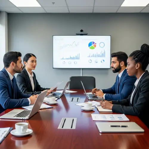 Diverse Business Meeting in Modern Conference Room
