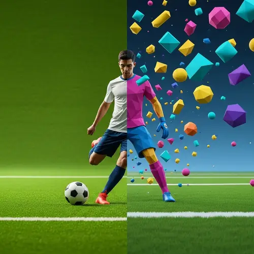 Real vs 3D Soccer Player: Captivating Fusion
