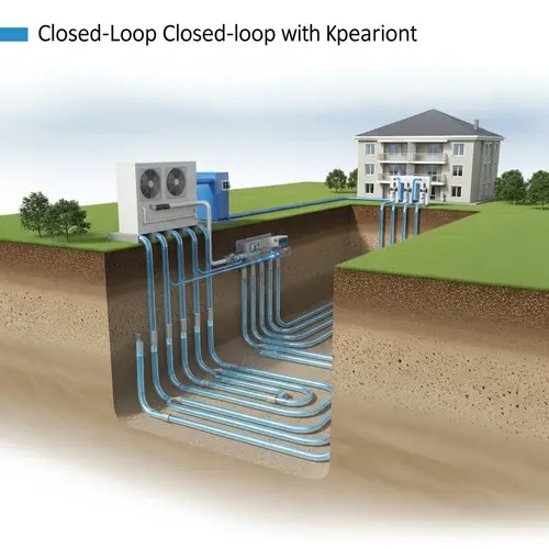 Geothermal Closed-Loop System with Heat Pump for Efficient Heating/Cooling