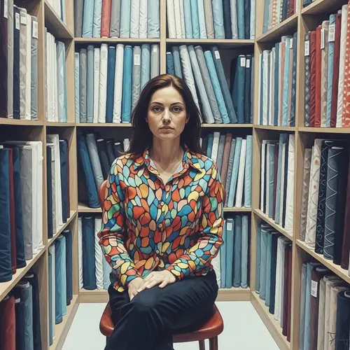 Lady in Fabric Store | Impressionist Style Shirt Print Collection