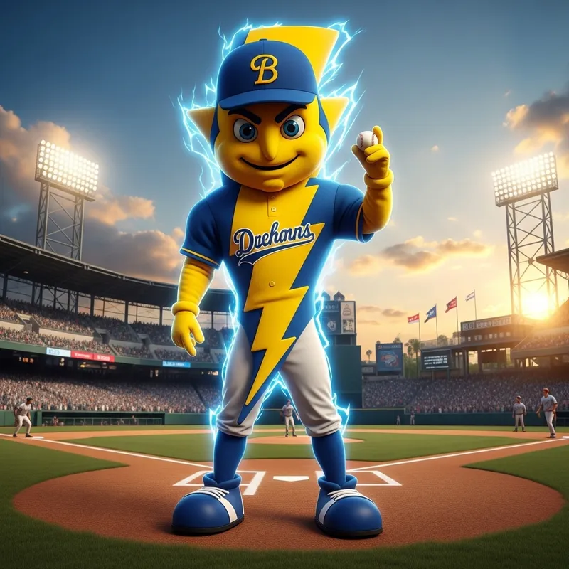 Dynamic Thunderbolt Baseball Team Mascot