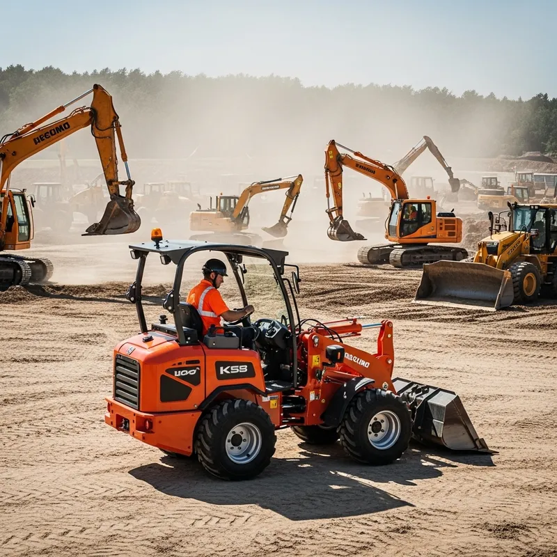 CAT Skidsteer Equipment in Action | Construction Site Busy with Earth Movers