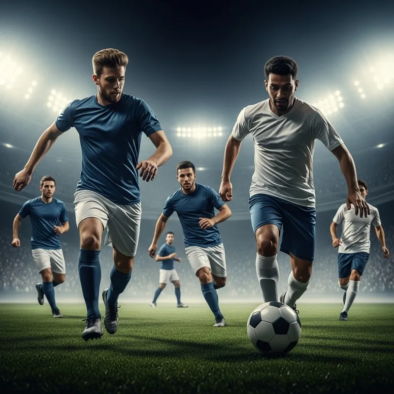 Epic Soccer Players Clash in Colorful Stadium | Tournament Poster