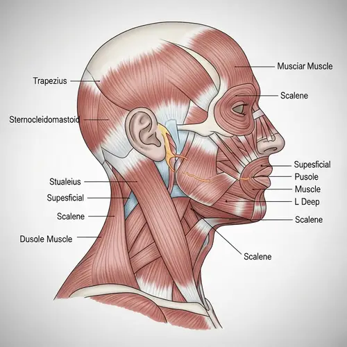 Human Neck Muscles Anatomy - Detailed Illustration