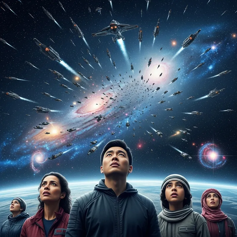 Cyberpunk Galactic Invasion Scene