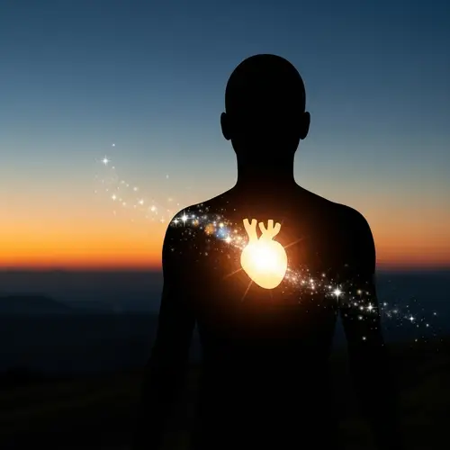 Inner Light of Hope: Silhouette Glowing with Radiant Energy