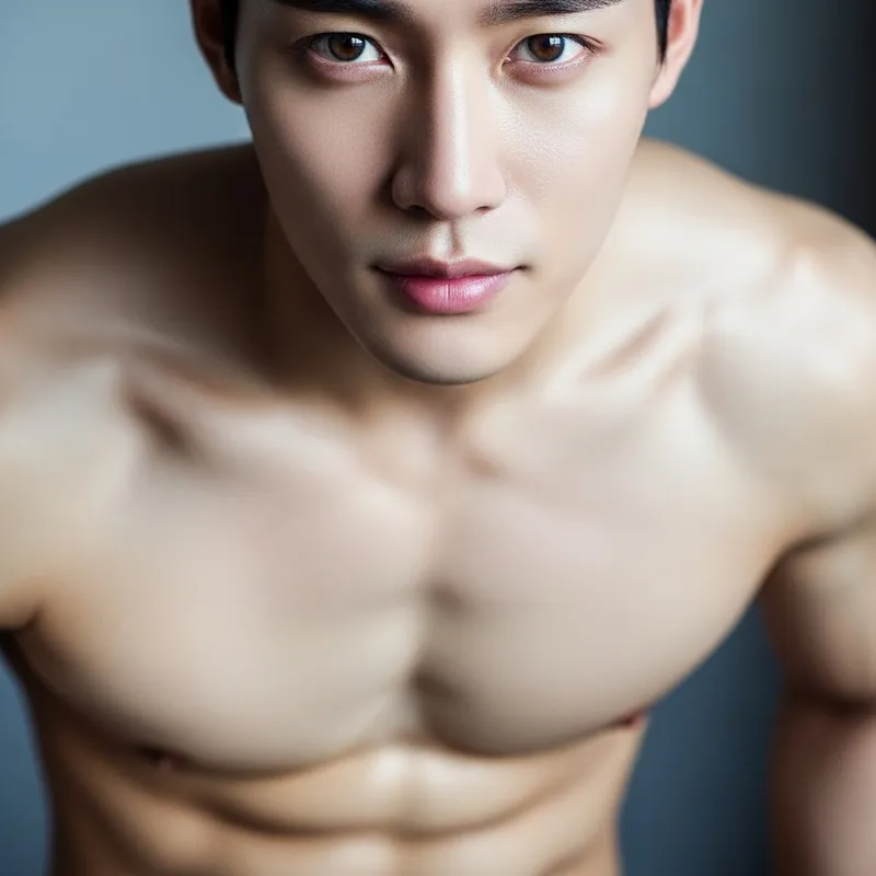 Handsome East Asian Man with Gorgeous Features and Sculpted Physique