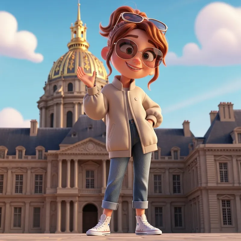 Creating Pixar-Style Animation Image: Smiling Girl in Paris