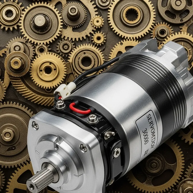 Detailed Servomotor with Background Gears