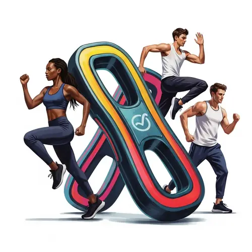 Dynamic Sports Equipment for Body Fat Reduction | Vibrant Digital Painting