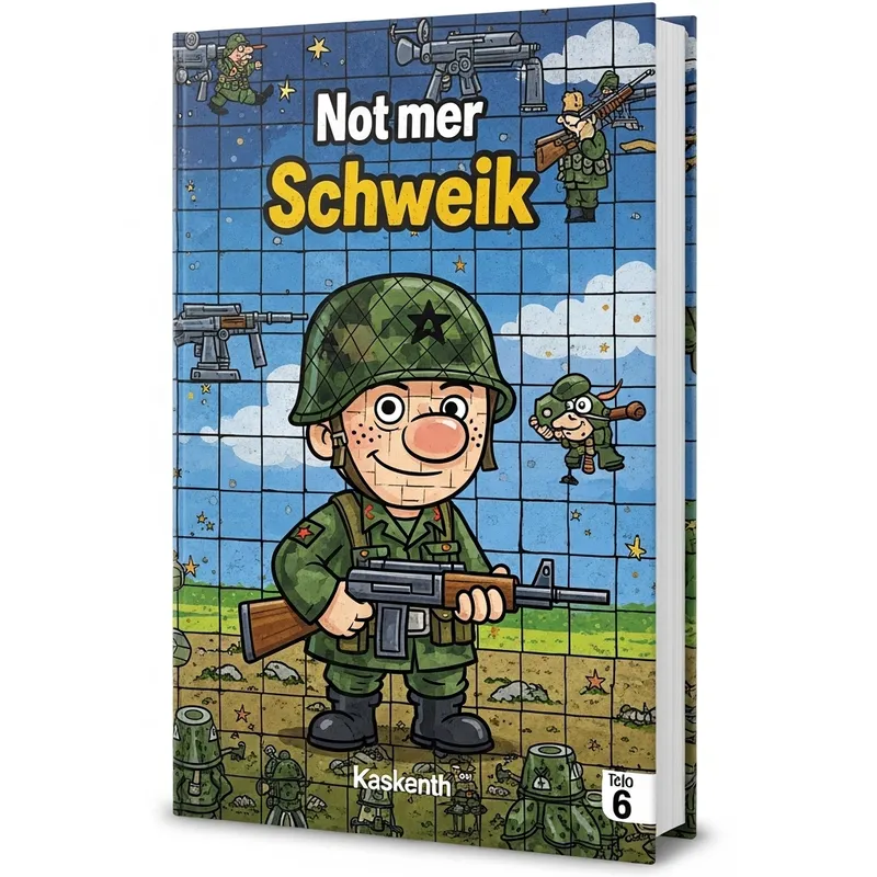 Cheerful Army Mosaic Cartoon Book Cover