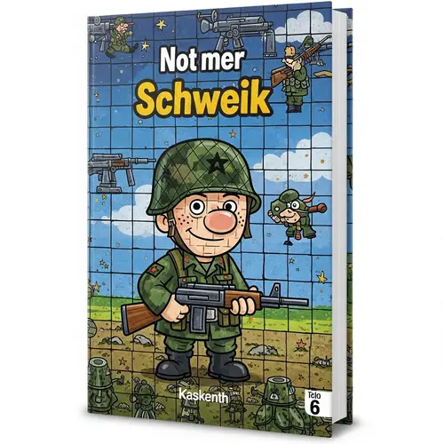 Colorful Army Mosaic Cartoon Book Cover