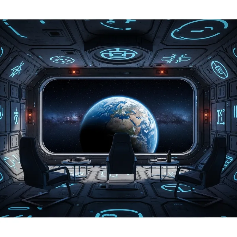 Gaze at Earth from an Extraterrestrial Room