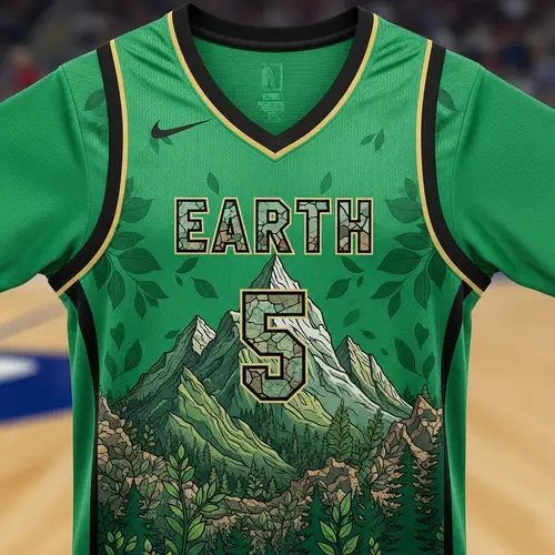 Earth Element Green Basketball Jersey