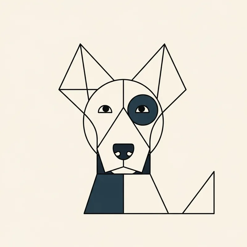 Minimalist Dog | Geometric Representation