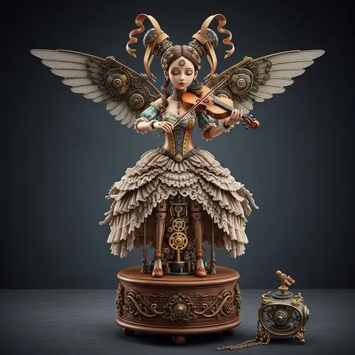 Mechanical Doll Playing Violin | Victorian Era Inspired Design