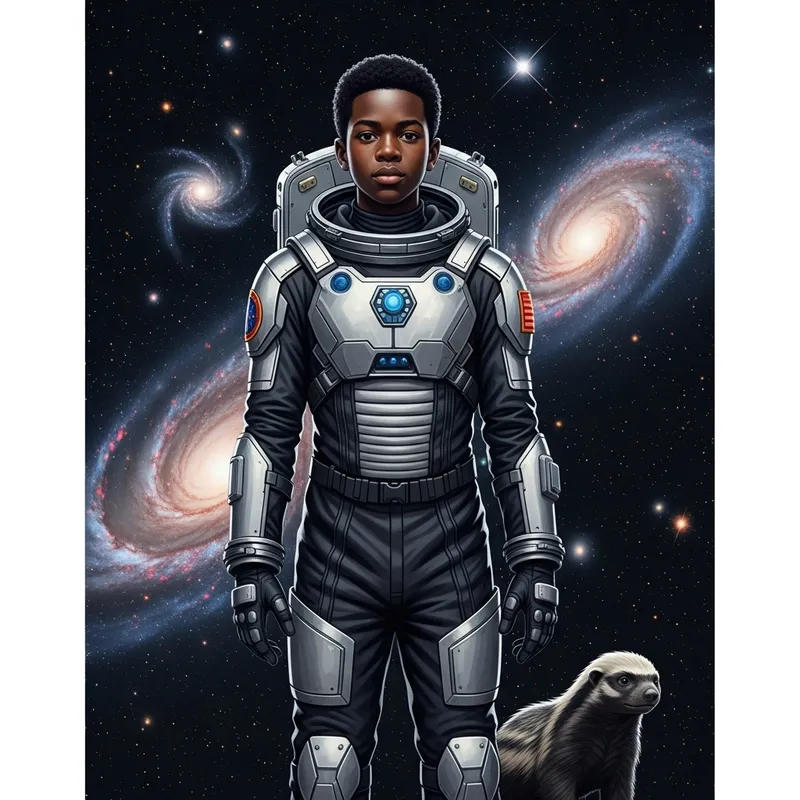 Fearless 13-Year-Old Astronaut and Honey Badger Explore Cosmic Wonders
