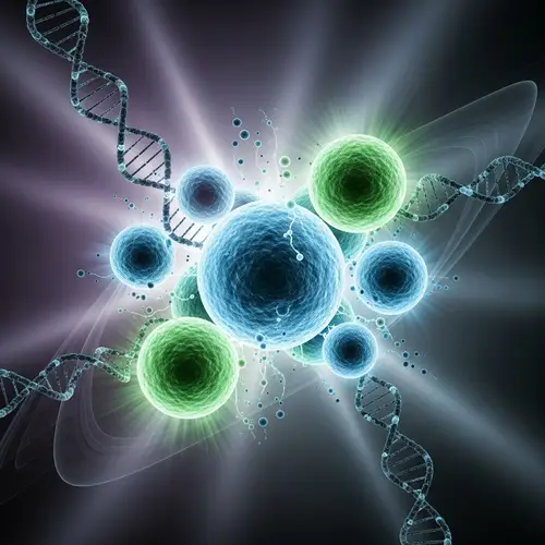 Abstract Stem Cells Art: Glowing Orbs of Life