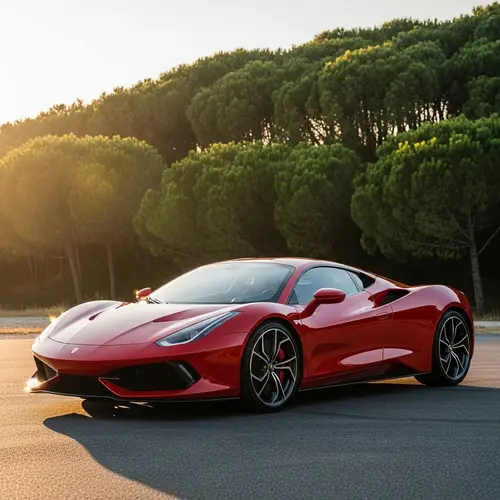 Ferrari: Stunning Red Sports Car on a Scenic Road