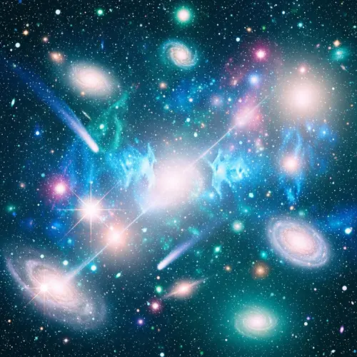 Cosmic Dreamscape: Swirling Colors, Stars, Nebulae