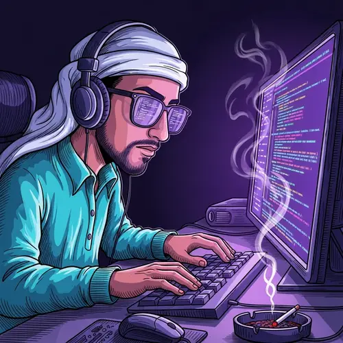 Creative Computer Programmer: Fun and Colorful Coding Scene