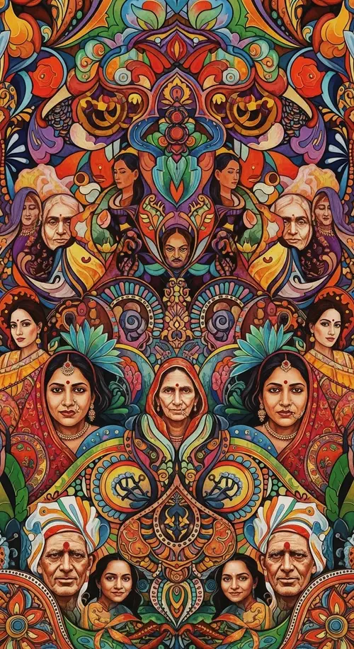 Vibrant Abstract Composition of Indian Culture | Unity in Diversity