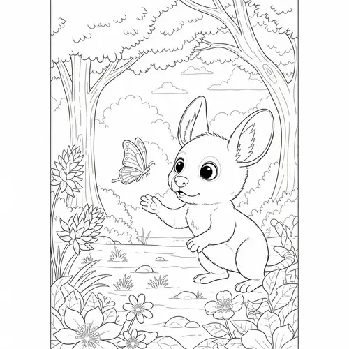 Wild Spirit: A Retro Coloring Book for Kids - Cute Jerboa Playtime