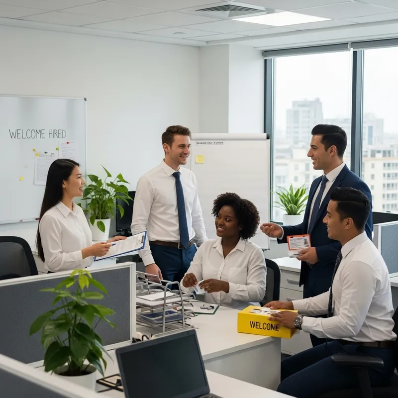 Warm Inclusive Welcome: HR Professionals Greet Newly Hired Employee Warm Inclusive Welcome: HR Professionals Greet Newly Hired Employee
