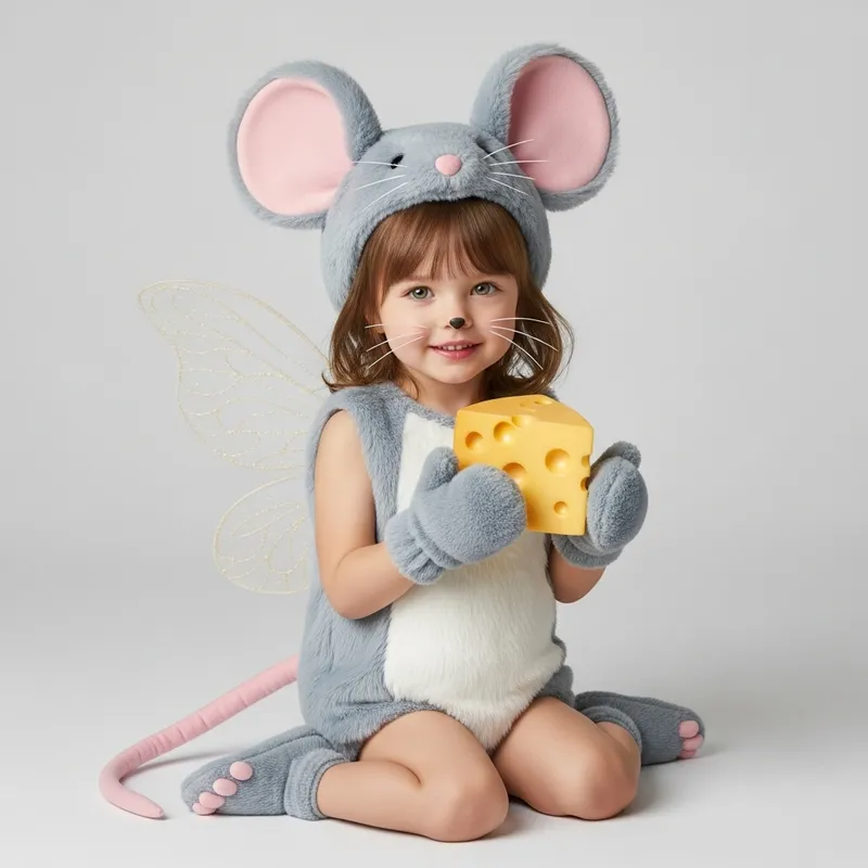 Captivating Mouse Girl with Cheese - Anime Style Enchantment