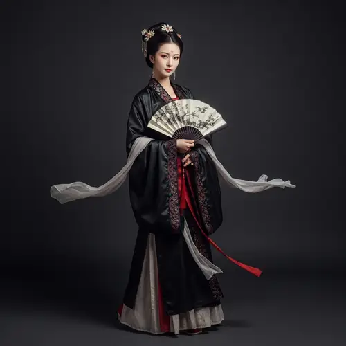 Enchanting Woman in Traditional Chinese Attire