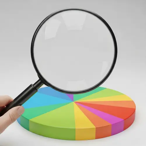 Magnifying Glass Clipart Looking at Pie Chart