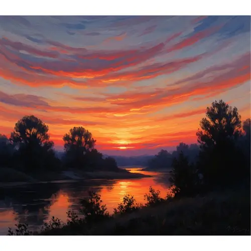 Stunning Impressionist Sunset Scene - Art Collection
