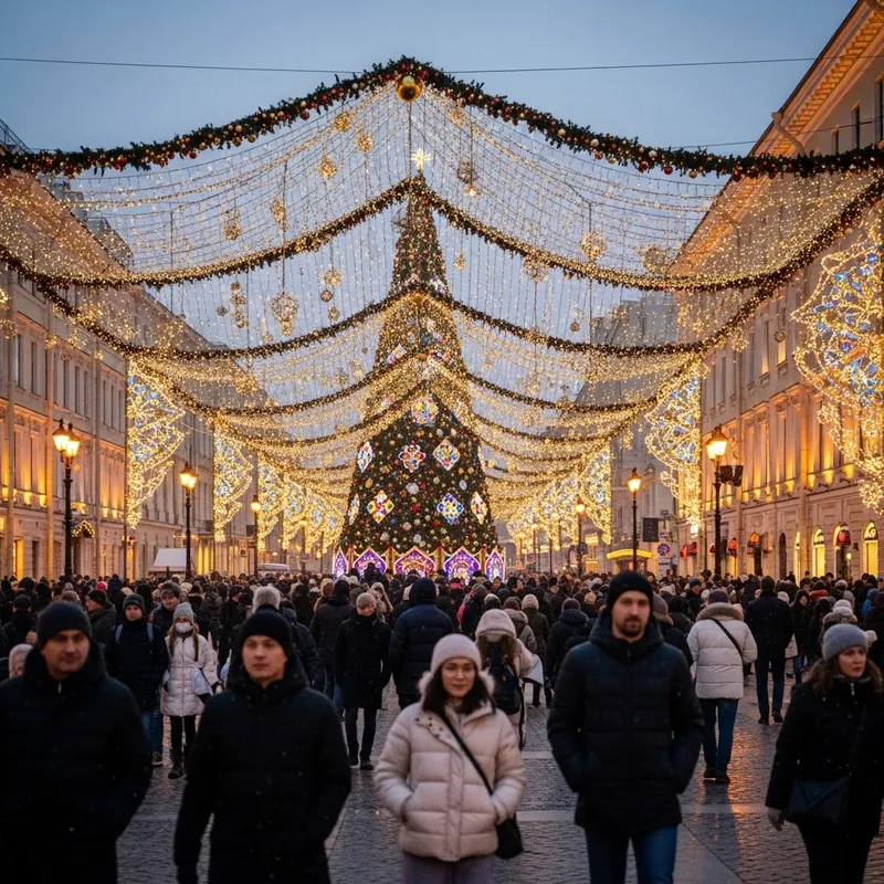 New Year Tree in St. Petersburg | Festive Street Decorations