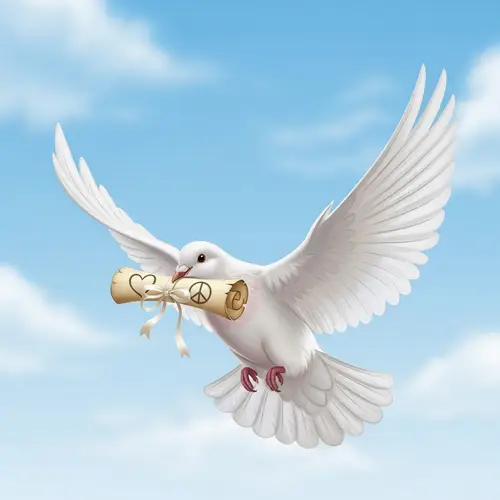 Graceful Dove in Flight Illustration | Symbolic Message of Peace and Love
