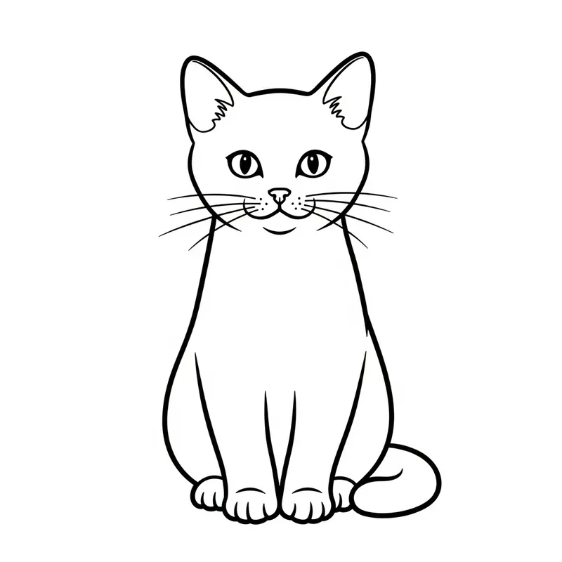 Simplistic Elegance: Graceful Cat Line Drawing Simplistic Elegance: Graceful Cat Line Drawing