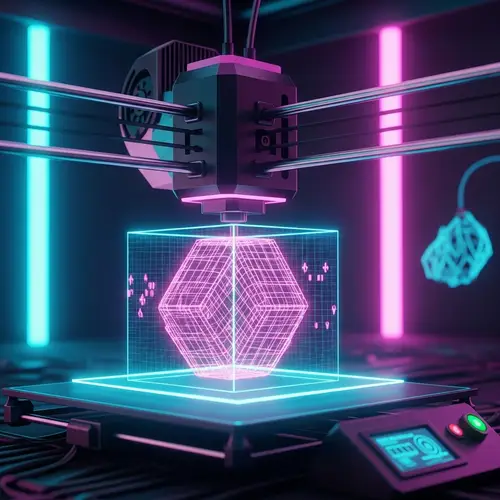 Futuristic 3D Printer Creating Virtual Object | Technology & Innovation