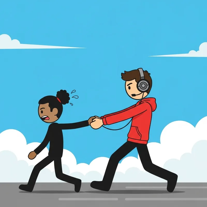 Gamer Stick Figure Moving Another | Dynamic Scene