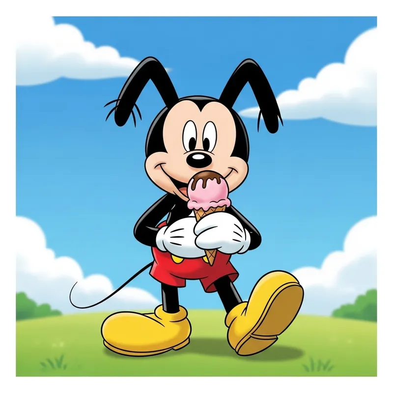 Mickey Mouse Eating Icecream | Classic Cartoon Character
