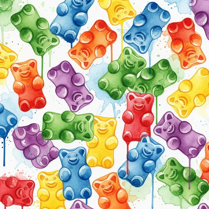 Vibrant Watercolor Gummy Bears: A Colorful Delight