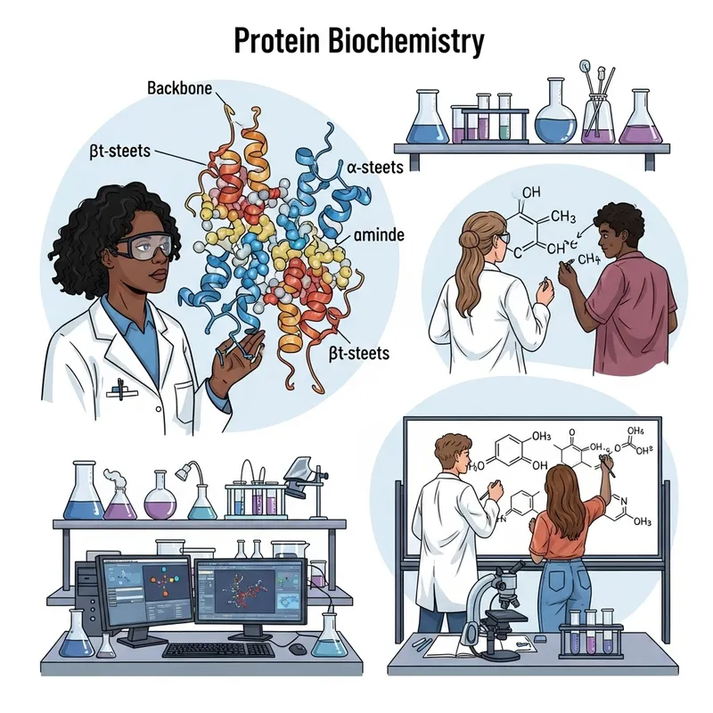 Protein Biochemistry Illustration: Exploring Molecular Structures
