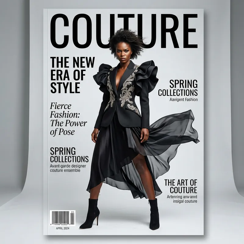Stunning Fashion Magazine Cover Features Couture Model