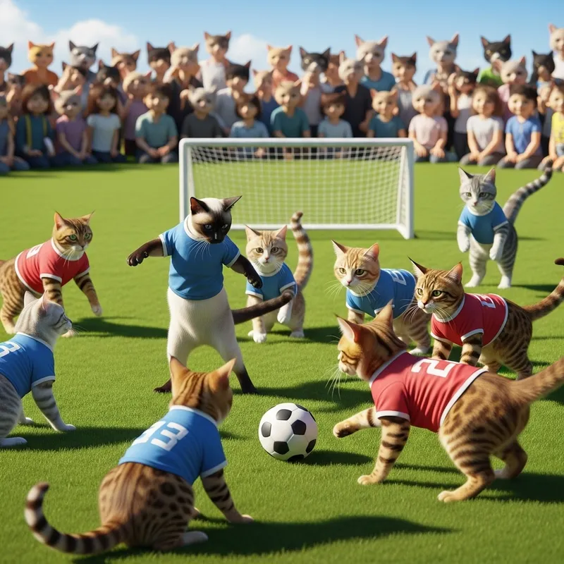 Cats Playing Football: A Feline Match Day Cats Playing Football: A Feline Match Day