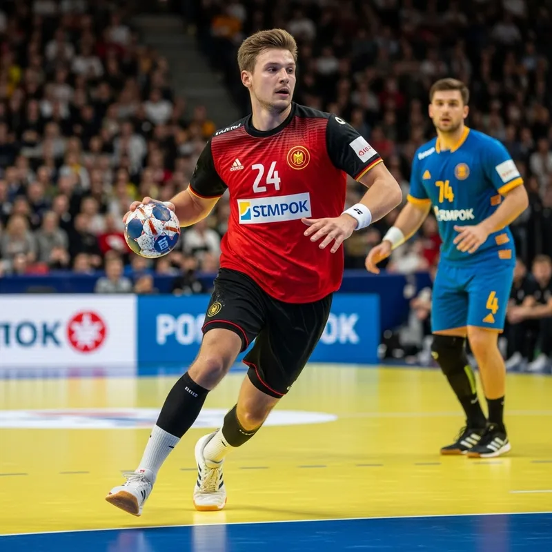 German Handball Player in National Team Jersey German Handball Player in National Team Jersey