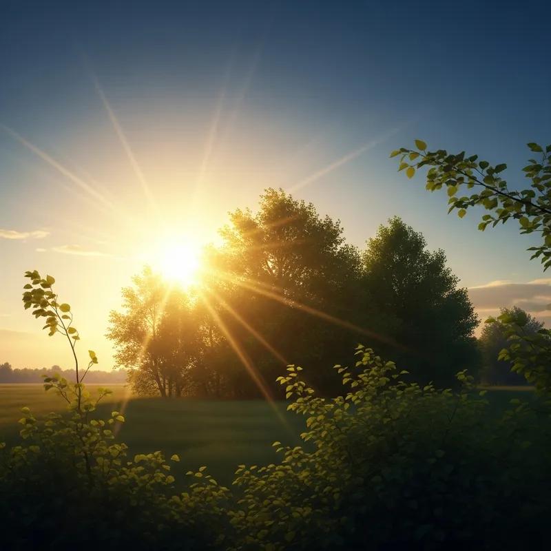 Glowing Sun in Clear Sky | Captivating Nature Scene