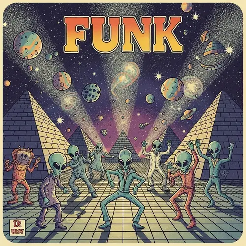 Cosmic Dance Floor: Vintage-Inspired Funk Album Cover