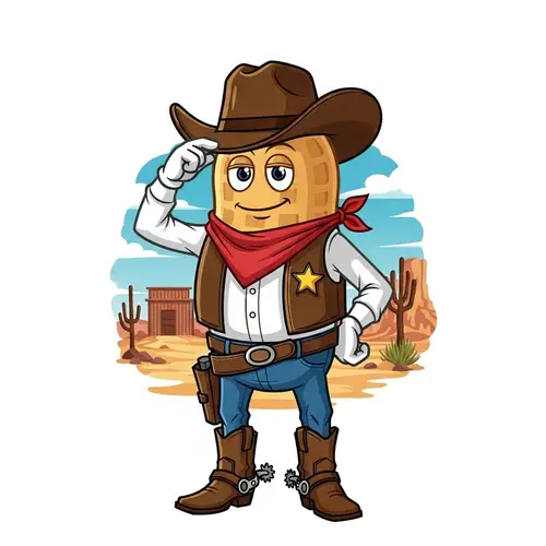 Cowboy Peanut Figure in Wild West Desert Scene