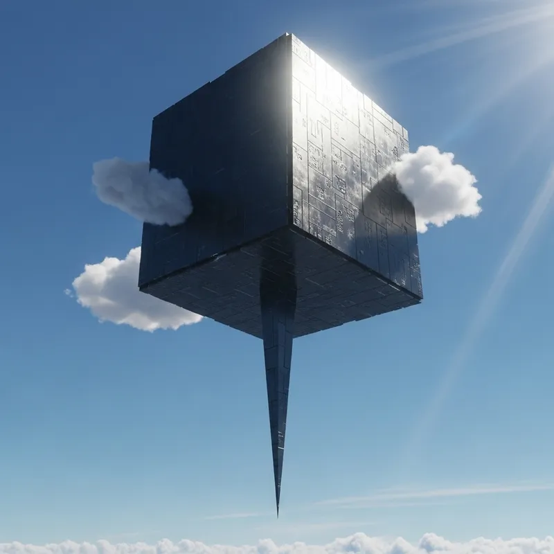 Gbox Floating in a Clear Blue Sky