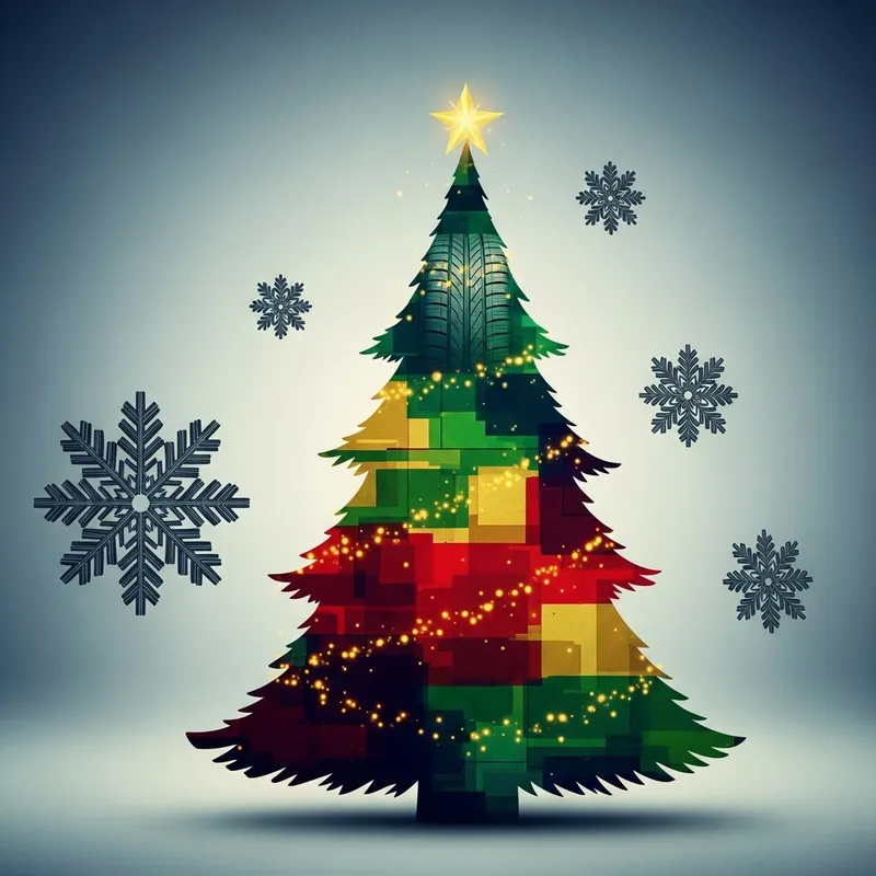 Minimalist Christmas Tree & Snow-shaped Tires Concept Minimalist Christmas Tree & Snow-shaped Tires Concept