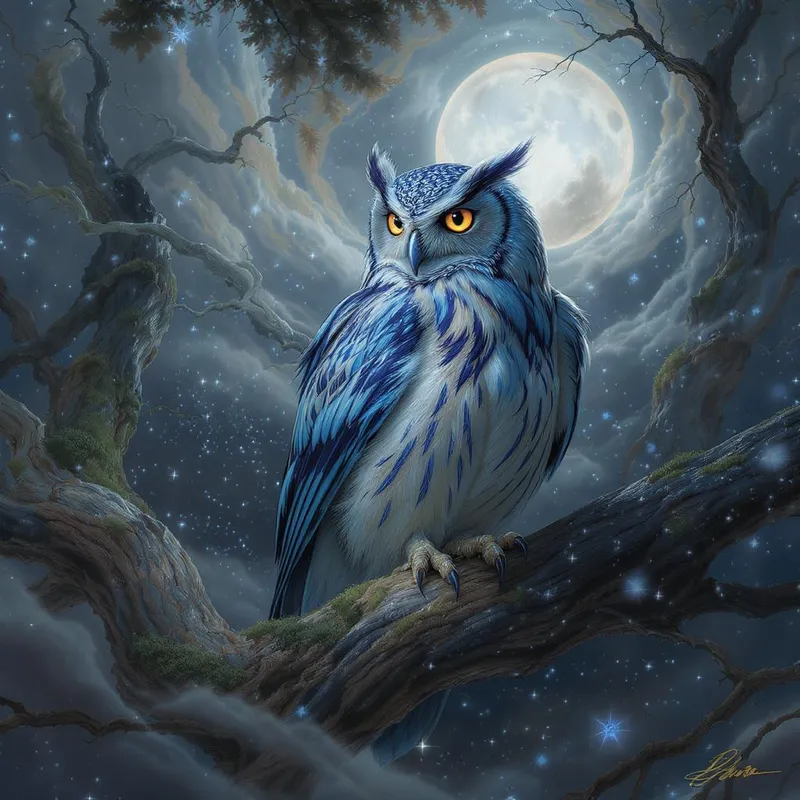 Majestic Owl in Ethereal Fantasy Art Majestic Owl in Ethereal Fantasy Art