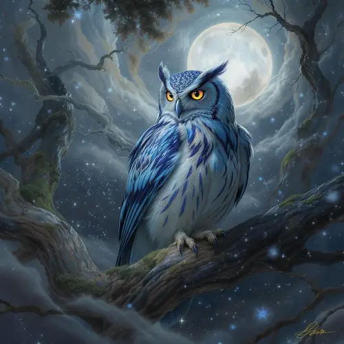 Majestic Owl in Ethereal Fantasy Art